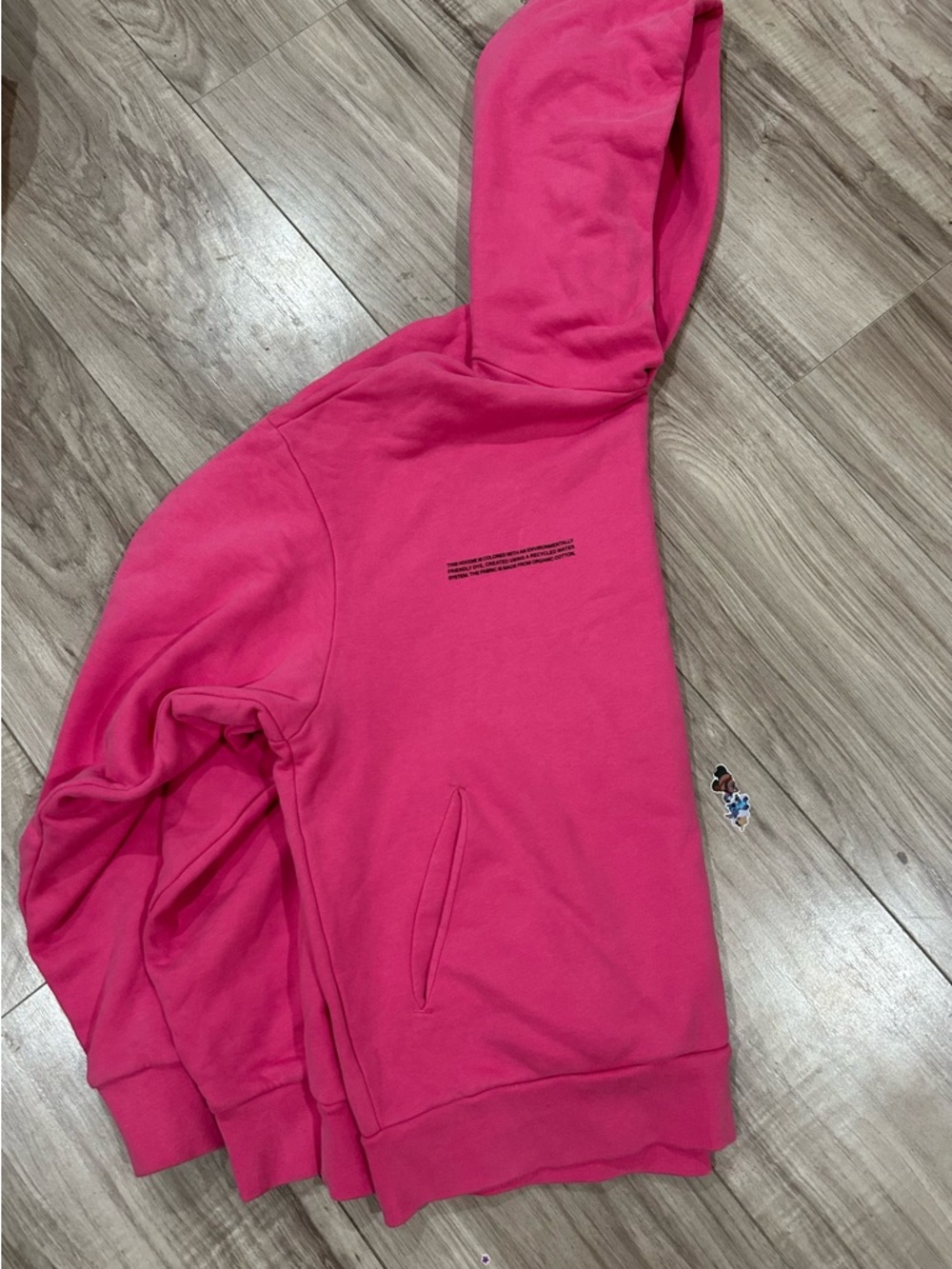 Pangaia Bright Pink Hoodie with Logo Tag